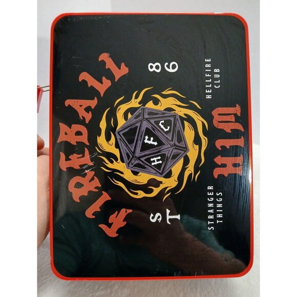 Stranger Things Hellfire Club Tin Lunch Box Hawkins 1980's Eddie Munson D&D D20 - Picture 3 of 7